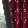 thumbnail image 3 of 100% Blackout Curtains Silver Waves Lines Grommet Thermal Insulated Curtains for Living Room Bedroom Patio Door,Wine Red,W37 x L54 inch (4 Panels), 3 of 9