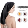 thumbnail image 4 of 3 paquetes de gorros largos de satén para dormir, gorros sueltos con banda elástica suave para cabello largo, trenzas, 4 of 5