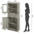 thumbnail image 1 of GloryStar 67" Tall Bathroom Storage Cabinet with Glass Doors, Adjustable Shelves, Drawer, Freestanding Tall Cabinet Modern Cupboard for Bathroom, Dining Room, Living Room, 1 of 7