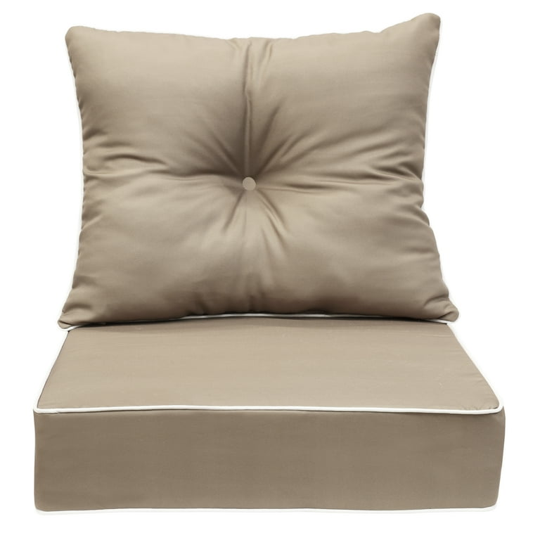 Outdoor Decor Nature Deep Seat Cushion 24 x 24 in Solid Taupe Walmart