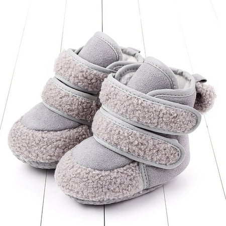 

Cathalem Spearmint Baby Shoes Baby Girls And Boys Warm Shoes Soft Booties Comfortable Boots Toddler Noisy Shoes for Kids Grey 0 Months