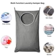 thumbnail image 5 of Bolsa para colgar ropa sucia con ganchos ajustables de acero inoxidable, la mejor opción para guardar ropa sucia, gris, 5 of 5