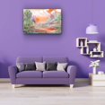 thumbnail image 5 of Startonight Canvas Wall Art Abstract - Red Orange Sky and Green Trees Painting - Framed 24" x 36"&nbsp;, 5 of 6