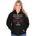 thumbnail image 4 of Remain Calm Mom is Here Mothers Day Womens Plus Size Graphic Zipper Hoodie Brisco Brands 2X, 4 of 5