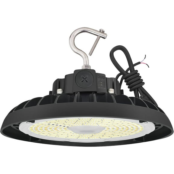 240W/200W/150W UFO High Bay Light, 37200LM 0-10V Dimmable, LED Shop Lights 3500K/4000K/5000K, Replacement of 1168W MH/HPS for Workshop Warehouse Factory Barn Garage