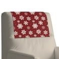 thumbnail image 4 of SCRAWLGOD Christmas Snowflake Snow Print Red 1 Pcs Headrest Cover for Recliner Chair, Waterproof PU Leather Sofa Head Protector, Stain Resistant Couch Head Rest Covers 17x27 in, 4 of 7