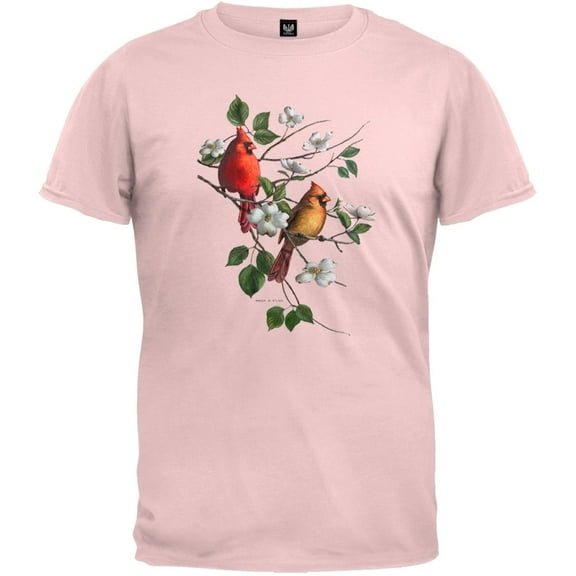 Cardinal in Dogwood Light Pink T-Shirt - Large