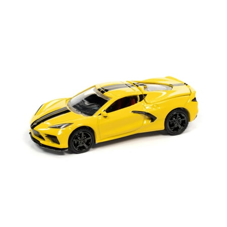 2020 Chevy Corvette C8 Stingray , Accelerate Yellow - Auto World AWSP084/24B - 1/64 scale Diecast Model Toy Car