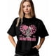 thumbnail image 2 of Camiseta de mujer, camisetas de manga corta, camisetas casuales, camisetas de cuello redondo con calavera abstracta y amor para mujer, 2 of 8