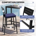 thumbnail image 5 of Crestlive Products Outdoor Bar Stools Set of 4, Patio Counter Height Barstools with Cushions, Outdoor Bar Chairs with Back & Footrest for Deck, Patio, Backyard, Garden, Poolside, Navy Blue, 5 of 7