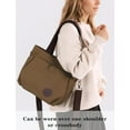 thumbnail image 2 of Women’s Large Canvas Tote Bag Convertible Backpack Lightweight Crossbody Shoulder Bag Multi-pocket Top Handle Work Bag, 2 of 6