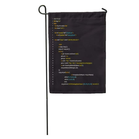 SIDONKU Screen Simple HTML Code Colourful Tags in Browser View on Dark Program PHP Garden Flag Decorative Flag House Banner 12x18