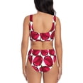 thumbnail image 3 of Kdxio Tulips Flowers Print Women's 2 Piece High Waisted Wrap Spaghetti Strap Summer Swimsuit Bikini Set-XX-Large, 3 of 7