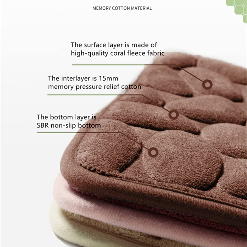 Everplush Memory Foam Series- Coral Fleece 24-in x 72-in Coffee Brown  Microfiber Memory Foam Bath Runner in the Bathroom Rugs & Mats department  at