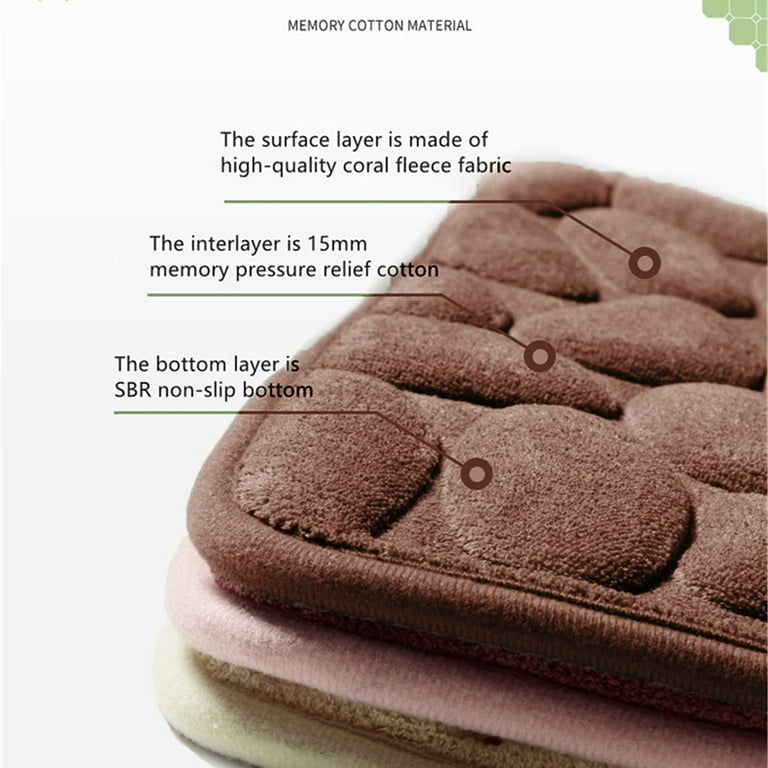 40x60cm/50x80cm)Cobblestone Home Bath Mat Coral Fleece Bathroom
