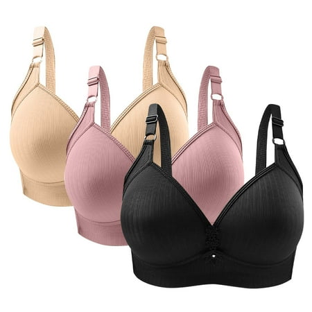 ameIAEA 3 Pack Bras for Women Wireless Push Up Bralette Full Coverage Wire Free Comfort Everyday Bra