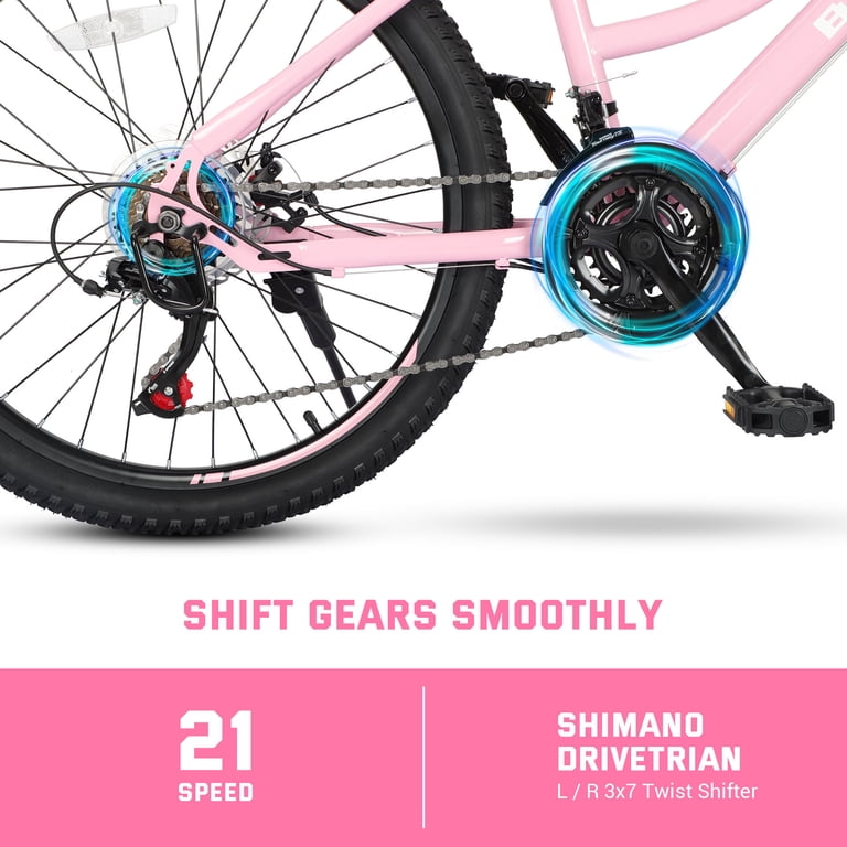 CASEMIOL Womens Mountain Bike 24 Inch with Dual Disc Brakes 