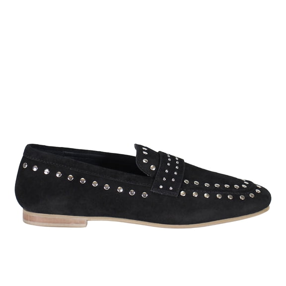 Diba True Women's Can Yon Studded Suede Loafer (Black, 9/40EU)