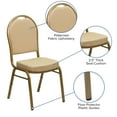 thumbnail image 5 of Emma + Oliver Dome Back Banquet Chair, Beige Patterned Fabric/Gold Frame, 5 of 13