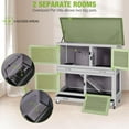 thumbnail image 2 of BUTINGLALE 2-Story Rabbit Hutch with Chew-Proof Ramp, 36" Indoor/Outdoor Rabbit Cage with 4 Casters & 2 Pull-Out Trays, Wooden Bunny Hutch Leakproof Small Animal Cage for Rabbits, Guinea Pigs, 2 of 8
