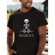 thumbnail image 1 of Men's Summer Cotton T-Shirt with Skeleton Deadlift Graphic Print, Casual Crew Neck Short Sleeve Tee, 100% Cotton Knit Fabric with Slight Stretch, Classic Fit - DERNM, Casual Sporty Tee, Summer Gifts, 1 of 6
