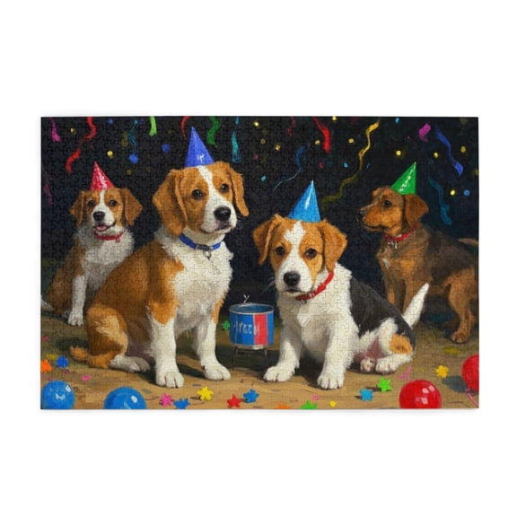 500 Piece Adorable Puppy Party Jigsaw Puzzle For Adults – Fun, Challenging & Relaxing Brain Exercise, Vibrant Artistic Home Decor, Great Gift For Dog Lovers