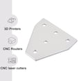 thumbnail image 4 of Unique Bargains Coin Plaque de Support T Forme 87x87mm 3030 Profil en Aluminium w Écrous et Vis Anodisation Blanc 2Pack, 4 of 6