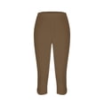 thumbnail image 5 of Moxiu Capri Leggings for Women 2025 Casual Summer Stretch Slim Workout Yoga Pants Hollow Out Lightweight Cropped Pants Comfy Tights Khaki,M, 5 of 6