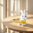 thumbnail image 3 of Cute Rabbit Storage Tray Resin Sculpture Key Tray Home Decor(Yellow rabbit), 3 of 7