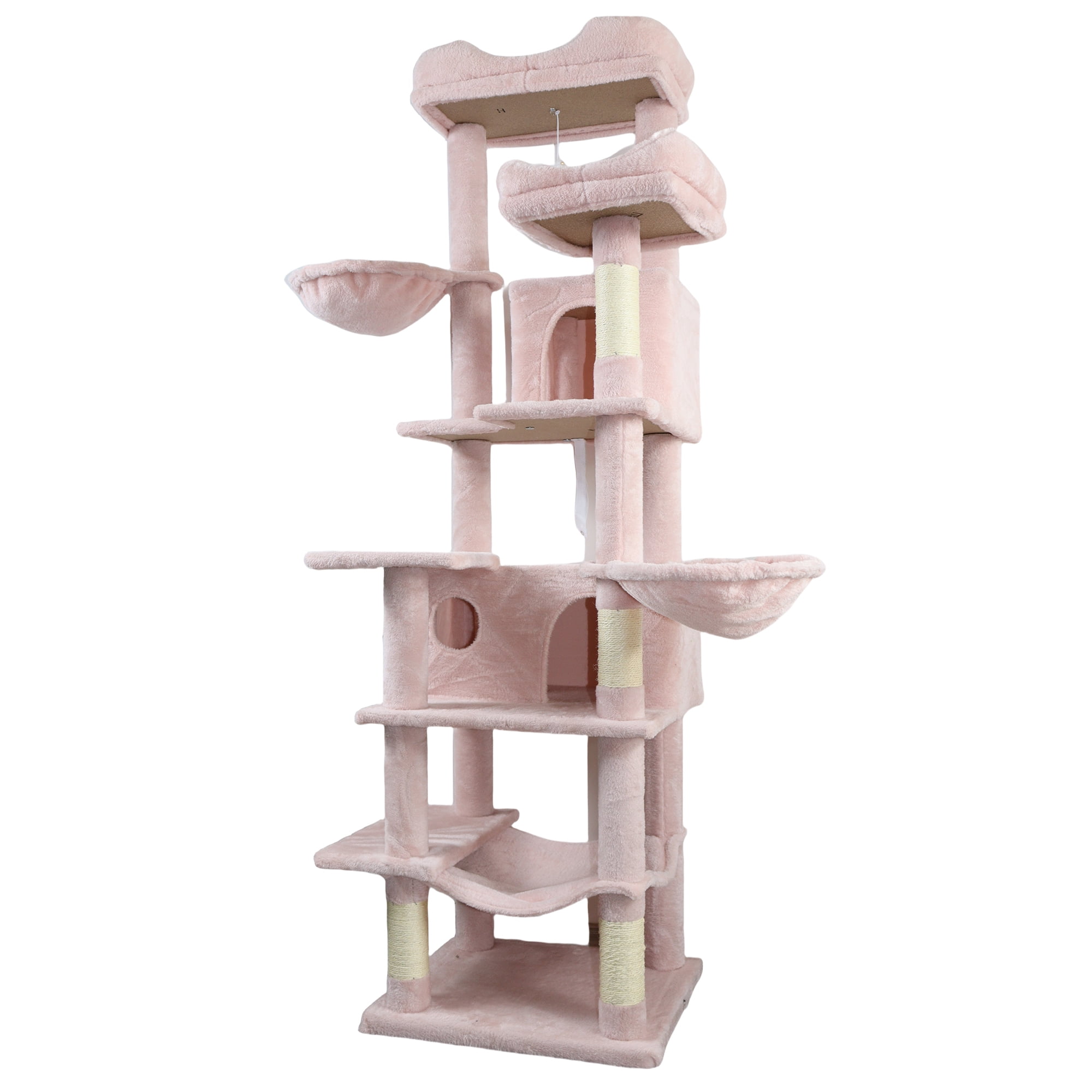 6-Level Cat Tree, Removable Cushions, Sisal Scratching Posts, Cozy Hideaways & Hammocks