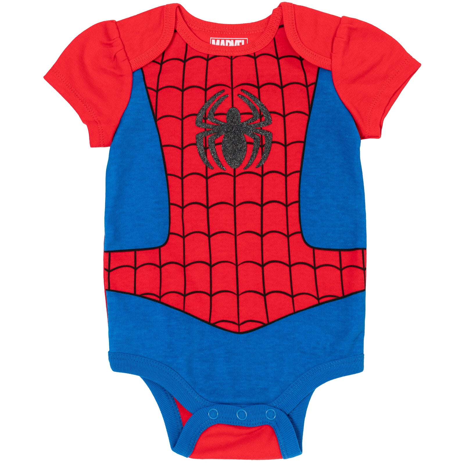 Marvel Avengers Spider-Man Captain America Captain Newborn Baby Girls Bodysuit and Headband Newborn to Infant