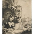 thumbnail image 3 of Rembrandt van Rijn 15x17 Black Modern Framed Museum Art Print Titled - Christ and the Woman of Samaria; Among the Ruins (1634), 3 of 5