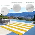thumbnail image 3 of Outdoor Rug 3x5 ft Yellow White Stripe Outdoor Large Area Rug Non Slip Rubber Simple Style Striped Front Door Mat RV Rug Camping Carpet Patio Outdoor Rugs for Backyard Balcony Deck Porch Indoor, 3 of 9
