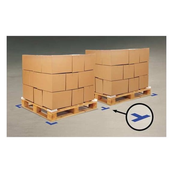 Mighty Line Floor Tape,Blue,2 inx6 in,T,PK100 BLUET