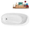 thumbnail image 4 of 67" Streamline N1782CH Soaking Freestanding Tub and Tray With Internal Drain in Polished Chrome, 4 of 8