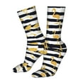 thumbnail image 5 of Bingfone Gold Flamingo Prirnt Women's Men's Fun Pattern and Solid Crew Socks-1 Pair Pack-Cool & Classic Novelty Design Gifts, 5 of 7