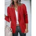 thumbnail image 4 of Blazer Cicy Bell para mujer, casual, con frente abierto, rojo, oficina de trabajo, 4 of 6