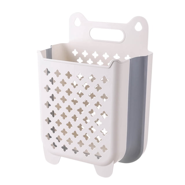Cesta de almacenamiento de ropa sucia plegable para baño, cesta de lavandería para colgar en la pared del hogar, cesta grande portátil para poner ropa.