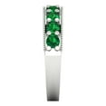 thumbnail image 4 of 0.81 ctw Wedding Band for Women - 14K White Gold Simulated Emerald Stackable Eternity Ring, 4 of 6