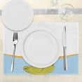 thumbnail image 3 of Ambesonne Sloth Place Mats Set of 4, Underwater Wildlife Fauna, Standard Size, Pale Blue Khaki Orange, 3 of 6