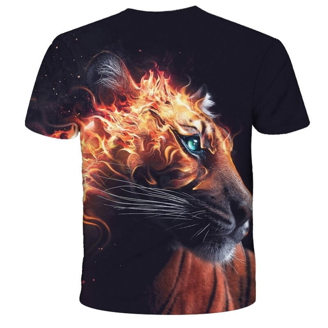 2022 Hot Sale Lion Children's 3D Printing Short Sleeve T-Shirt Summer O Neck Short Sleeve Fashion Casual Top Oversized T-Shirt12T Gong Bohan LED