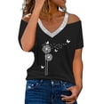 thumbnail image 1 of Camisetas Casuales para Mujeres Correa de Hombro de Verano Camiseta con Cuello en V, Manga Corta Top Ligero para el Hogar Y la Fiesta, 1 of 4