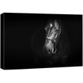 thumbnail image 3 of PixonSign Canvas Print Wall Art Portrait of Horse Side Profile Animals Wildlife Photography Realism Minimalist Closeup Relax/Calm Dark Black and White for Living Room, Bedroom, Office - 12"x18", 3 of 5