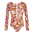 thumbnail image 1 of Pudcoco Maillot de Bain une-Pièce à Manches Longues à Motif Floral pour Femmes, Maillot de Bain Mode à Fermeture Éclair, 1 of 8