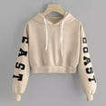 thumbnail image 2 of Stylish Women's T-Shirts Sleeve Blouse Sweatshirt Long Letters Pullover Hoodie Casual Tops for Everyday Wear, 2 of 7