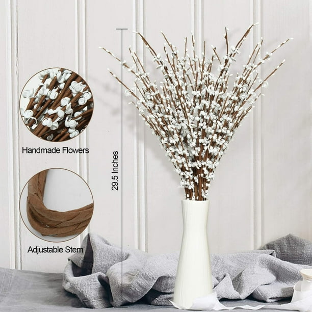 CPDD 10 Pcs Jasmine Artificial Flowers 29.5 Long Faux Jasmine Plant Fake Flowers White for Wedding Home DIY Floral Art Party Restaurant Hotel Office