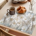 thumbnail image 3 of Flowers Placemats Set of 12 Watercolor Floral Neutral Brush Strokes Artwork Place Mats Indoor Wipeable Table Mats Washable Cloth Dining Table Placemats for Kitchen Holiday Party Home Decor 13x19 Inch, 3 of 9