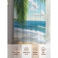 thumbnail image 6 of Summer Beach Sheer Curtains 96 Inch Length 2 Panels Set for Living Room/Bedroom, Coastal Ocean Tropical Palm Trees Semi Curtain Sheers Drapes Rod Pocket Curtains Window Treatment Set 52''x96''x2, 6 of 7