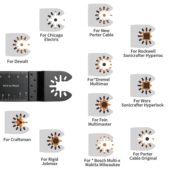Oscillating Saw Blades Multitool Blades - 200 PCS Professional Oscillating Tool Blades for Wood Plastics Cutting, Quick Release Multi Tool Blades Kits Fit Dewalt Milwaukee Ryobi Bosch