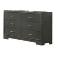 thumbnail image 2 of Benjara Aliso 58 Inch Wide Dresser Chest, 6 Drawers, Bracket Feet, Dark Gray, 2 of 5